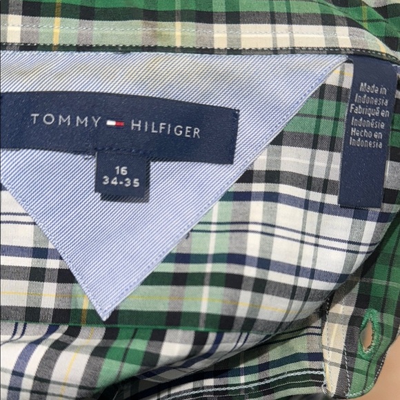 Tommy Hilfiger Green and White Casual Button Down Shirt - Picture 7 of 7